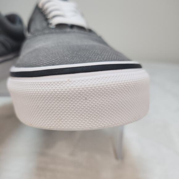 Vans Shoes Mens 12 Gray White Era Low Tops Fabric Canvas Skater Grunge Preppy - Picture 8 of 14